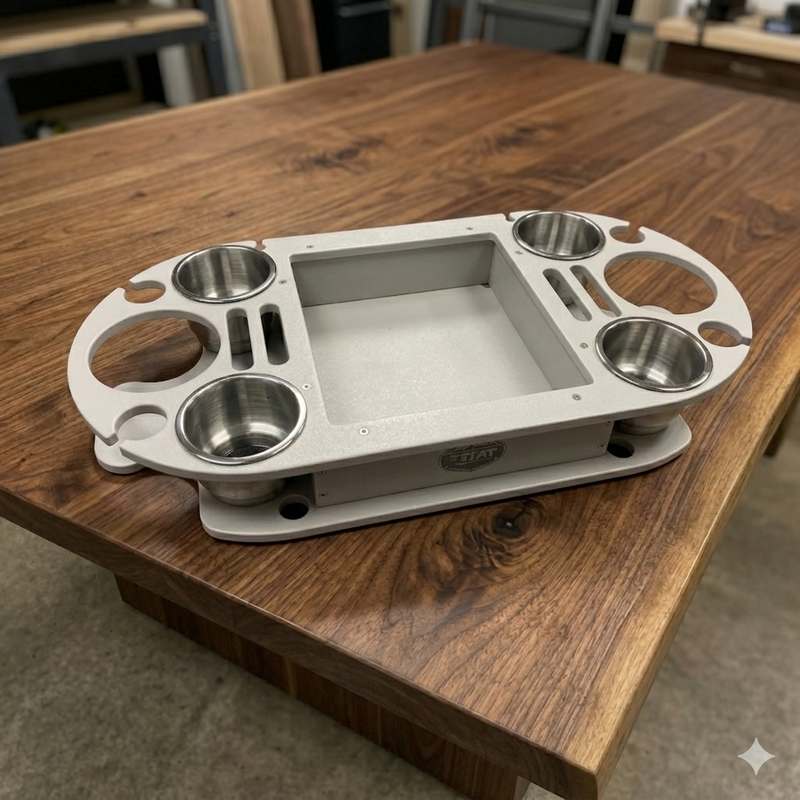 Load image into Gallery viewer, Boat and Pontoon Table – USA Made | Marine Grade with Cup Holders