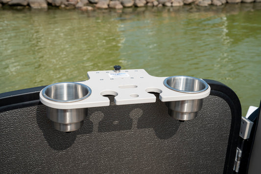 Pontoon Rail - Double Cup and Wine Glass Holder