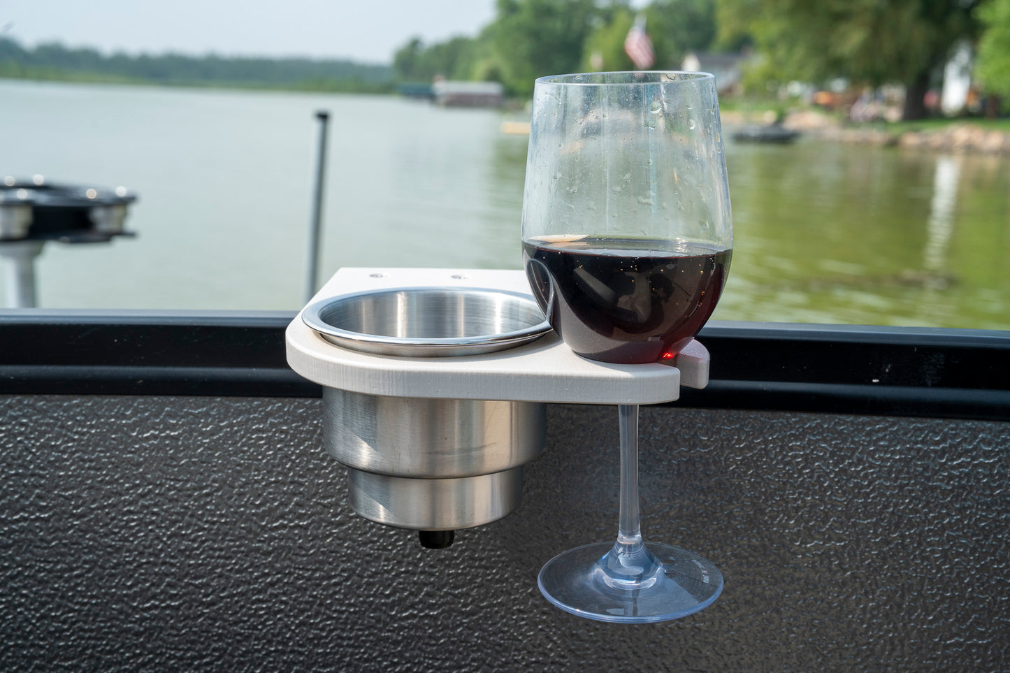 Pontoon Rail Cup and Wine Glass Holder - (1-1/8") or (1-1/4") Square Rail