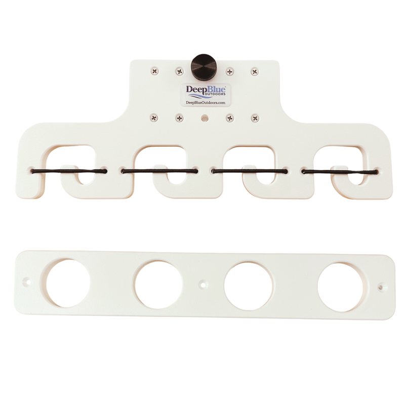 Load image into Gallery viewer, Pontoon Boat Fishing 4-Rod-Holder – No-Tool Rail Mount | USA Made
