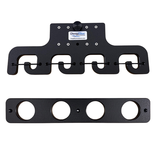 Pontoon Boat Fishing 4-Rod-Holder – No-Tool Rail Mount | USA Made