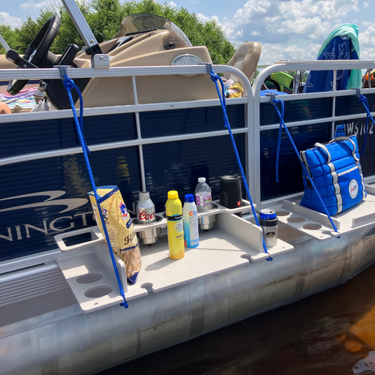 Sandbar Pontoon Table – Exterior Rail Mount | USA Made | 3 Tiers