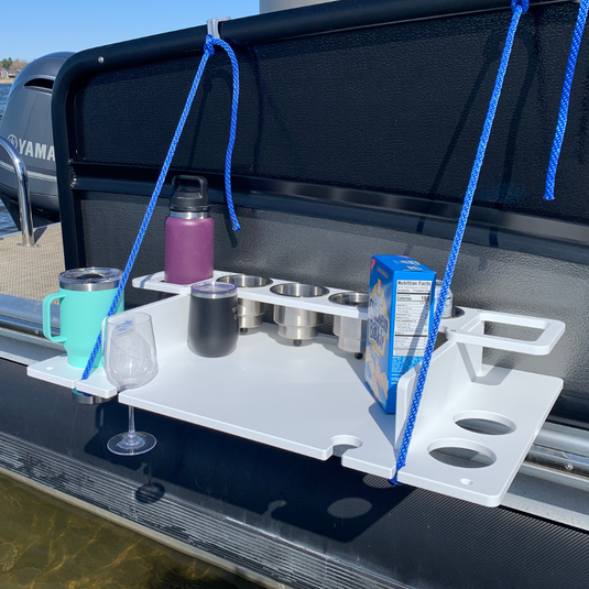 Sandbar Pontoon Table – Exterior Rail Mount | USA Made | 3 Tiers