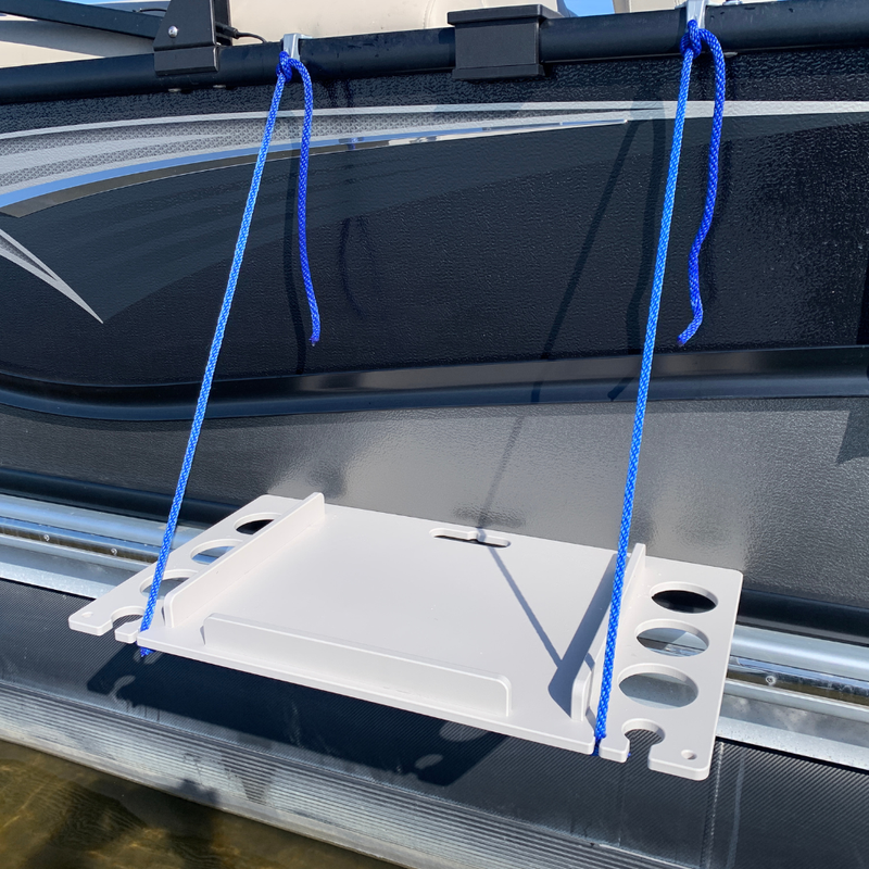Load image into Gallery viewer, Sandbar Pontoon Table – Exterior Rail Mount | USA Made | 3 Tiers
