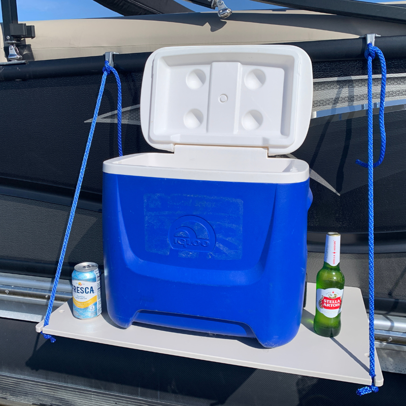 Load image into Gallery viewer, Sandbar Pontoon Table – Exterior Rail Mount | USA Made | 3 Tiers
