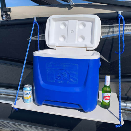 Sandbar Pontoon Table – Exterior Rail Mount | USA Made | 3 Tiers
