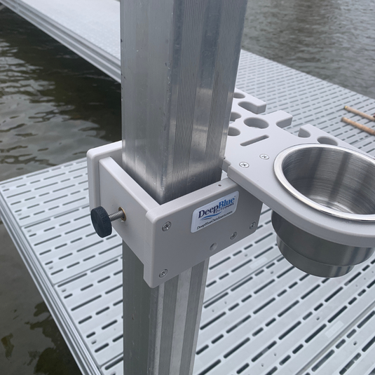 Dock Post – Single Rod and Cup Holder - fits up to 2.625" Square. or Round