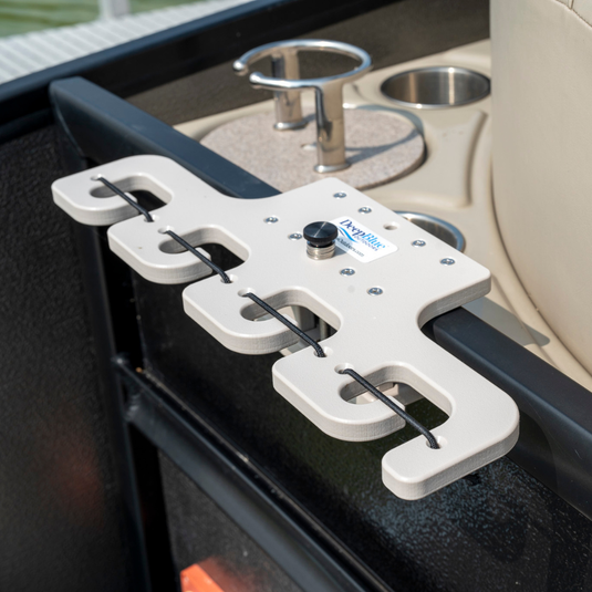 rail mount fishing rod holder for Jeep Wrangler JL & Gladiator JT This mounting base features a locking feature which requires the release of a plunger to remove the rod holder. Kayak Rod Holder with Rail