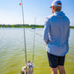 4 Place Fishing Rod Caddy - 4 Rod Holder with Cup Holders