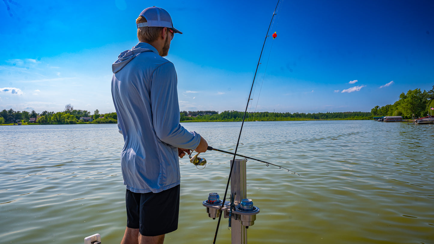 Dock Post – Double Rod and Cup Holder