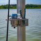 Dock Post – Single Rod and Cup Holder - fits up to 2.625" Square. or Round
