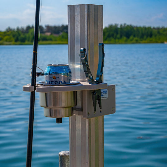 Dock Post – Single Rod and Cup Holder - fits up to 2.625" Square. or Round