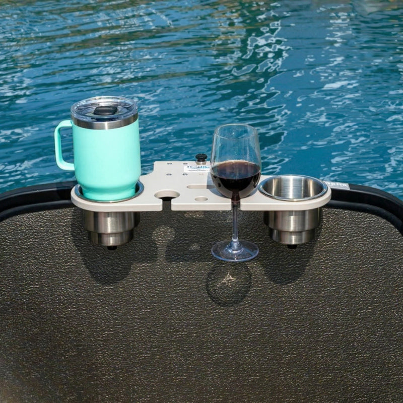 Load image into Gallery viewer, Pontoon Rail - Double Cup and Wine Glass Holder
