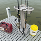 4 Place Fishing Rod Caddy - 4 Rod Holder with Cup Holders