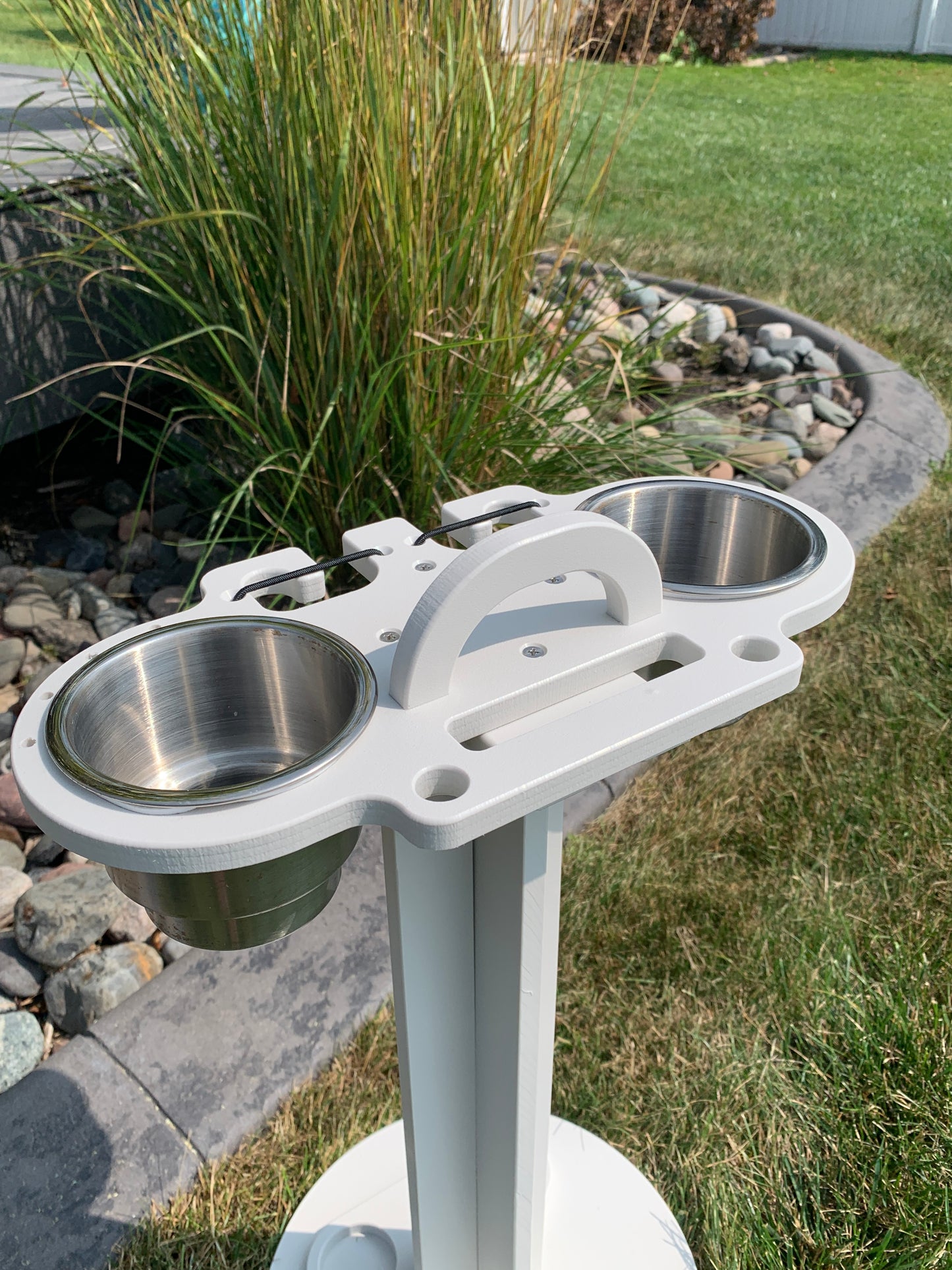 2 pc standing cup holder in a lawn