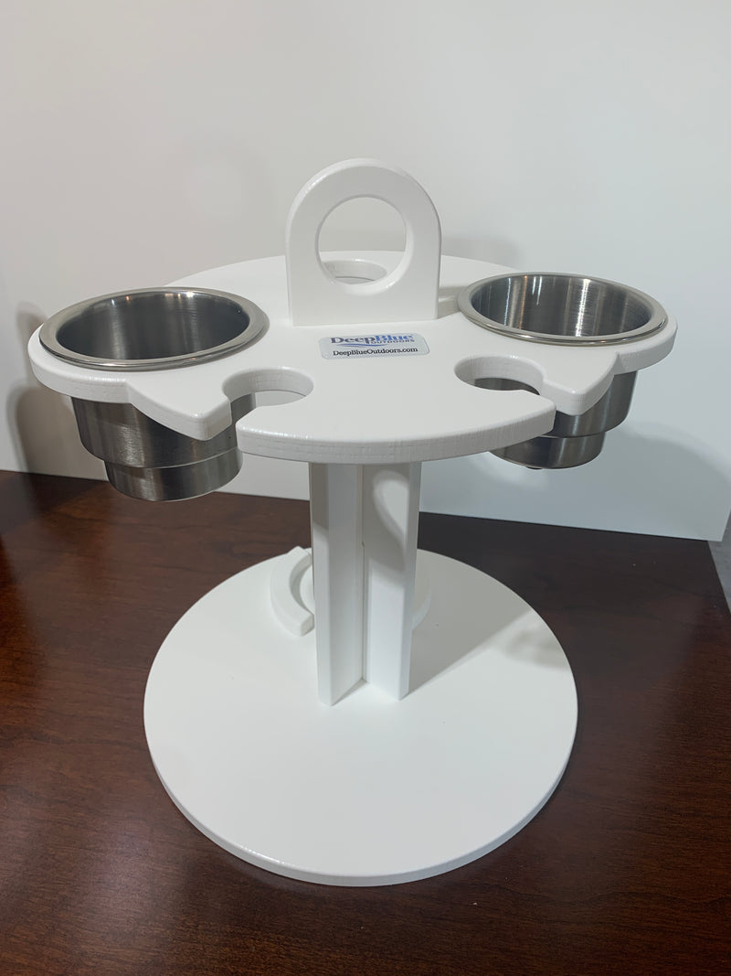 Load image into Gallery viewer, White Table Top Cup and Wine glass holder
