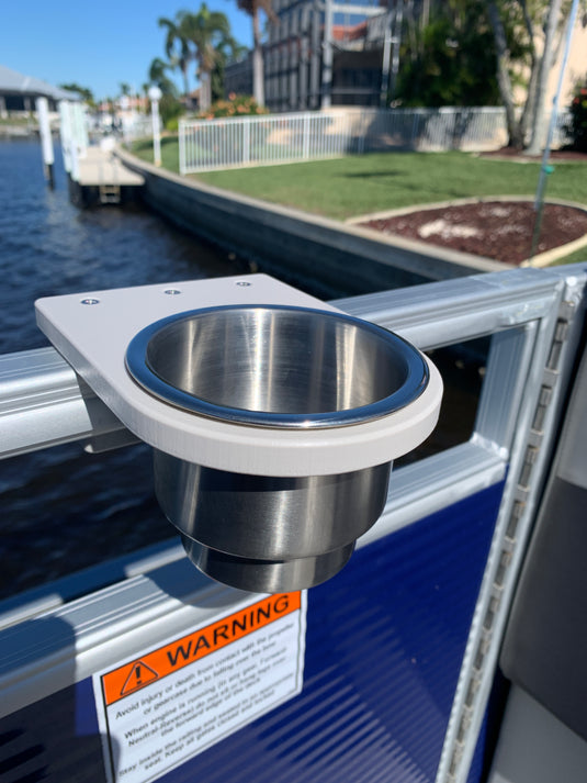 Pontoon Rail Cup Holder for Pontoon Boats | Square & Premier® Brand Rail Options