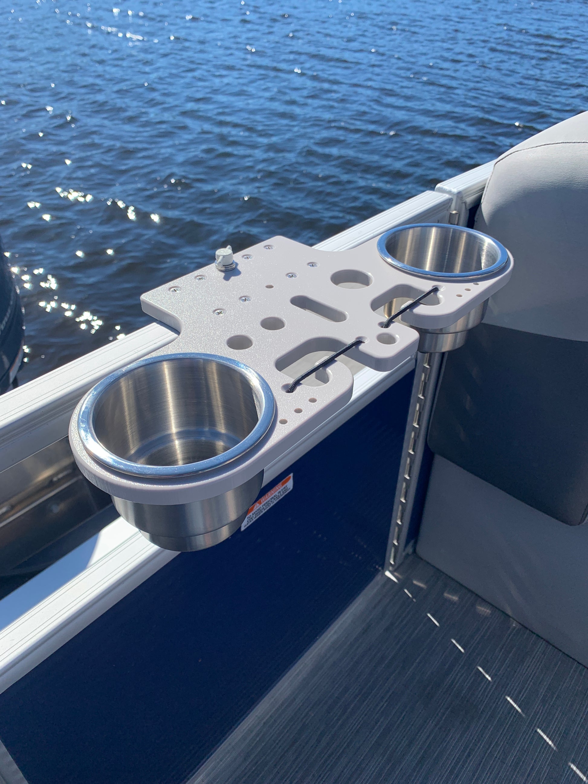 Pontoon Rail - Double Cup and Rod Holder with Tool Organizer slots – Deep  Blue Outdoors