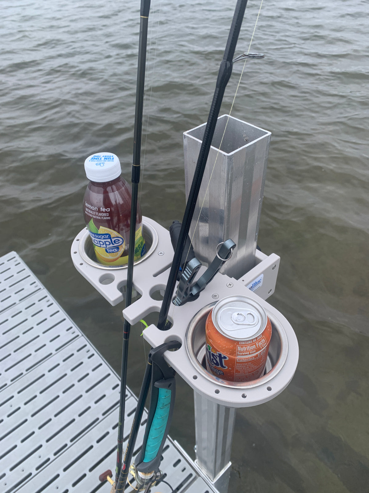 Dock Post – Double Rod and Cup Holder – Deep Blue Outdoors