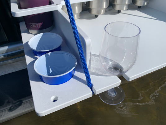 Sandbar Pontoon Table – Exterior Rail Mount | USA Made | 3 Tiers