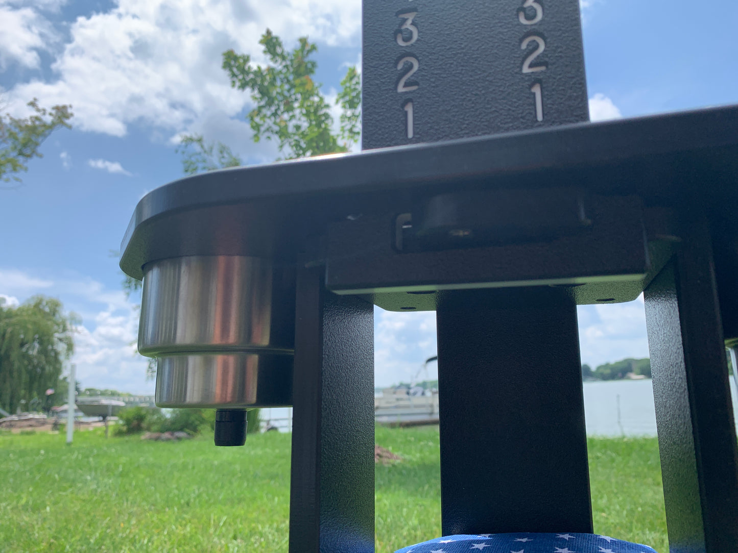 Cornhole Scoreboard and Bag Caddy - with Drink Holders