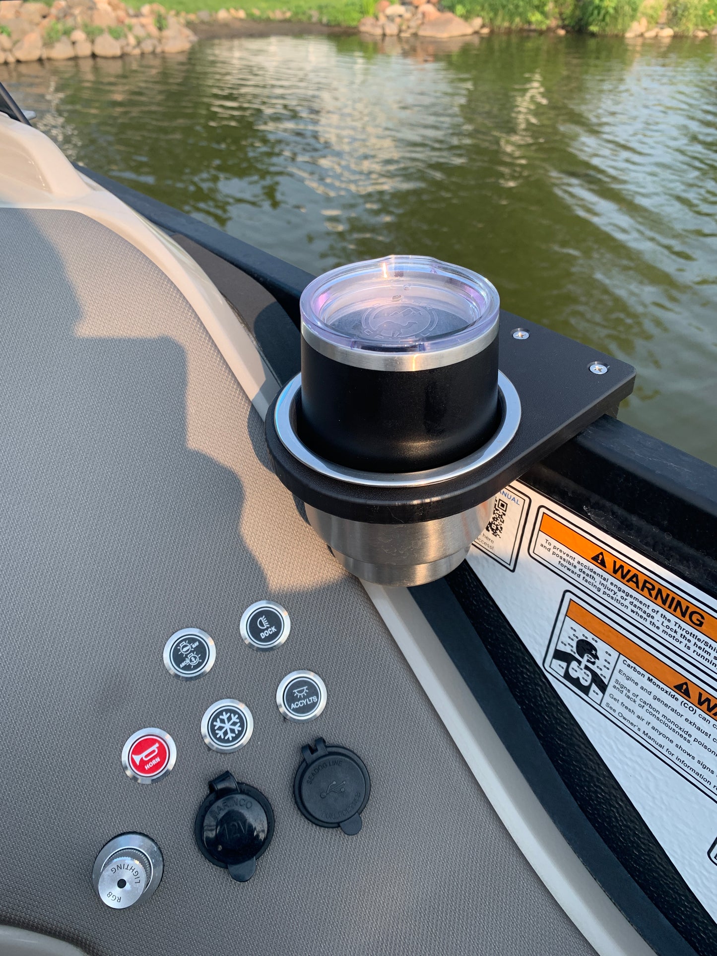 Premier Pontoon Rail Cup Holder - 2" Tall Rails only.