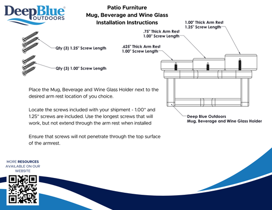 Patio Furniture Mug Cup & Wine Instructions