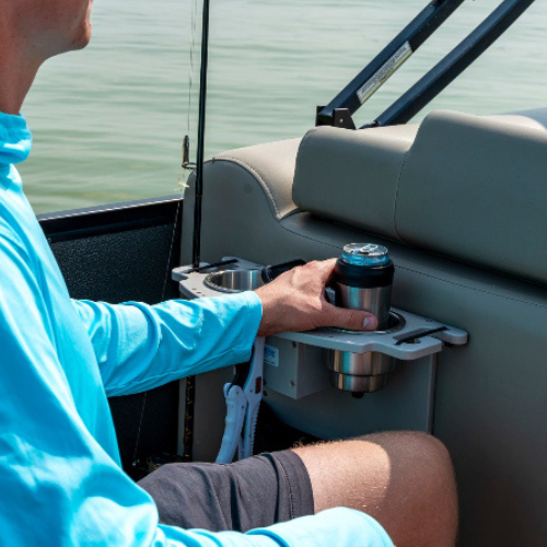 Fishing Station - with Double Rod and Drink Holders, Tool Storage and Tackle Web Pouch