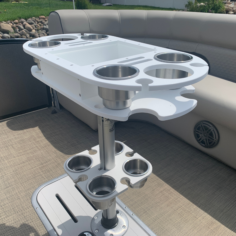 Load image into Gallery viewer, 4 Place Cup and Wine Glass Holder for table posts
