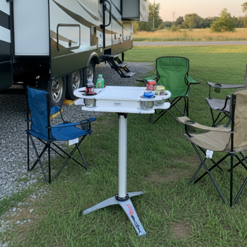 Boat & Pontoon Table, Collapsible Leg and Table Post 