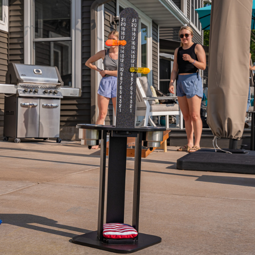 Cornhole Scoreboard and Bag Caddy with Drink Holders