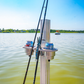 Dock Post – Double Rod and Cup Holder - 2.625" to 4" Post Option