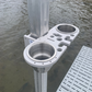 Dock Post – Double Rod and Cup Holder - 2.625" to 4" Post Option
