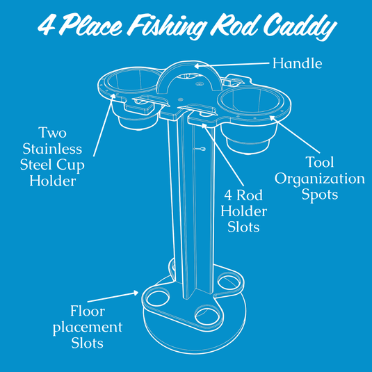 4 Place Fishing Rod Caddy