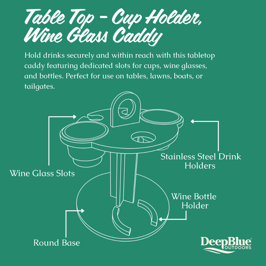 Table Top - Cup Holder, Wine Glass and Bottle Caddy