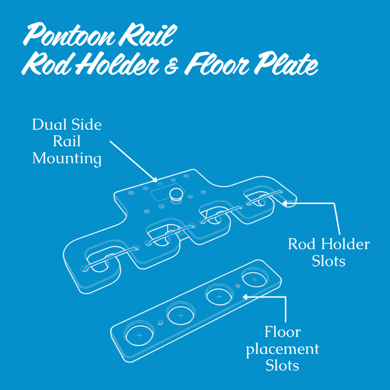 Pontoon Boat Fishing 4-Rod-Holder – No-Tool Rail Mount