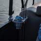 Pontoon Rail Double Rod and Cup Holder with Tool Organizer – No-Tool Install | USA Made