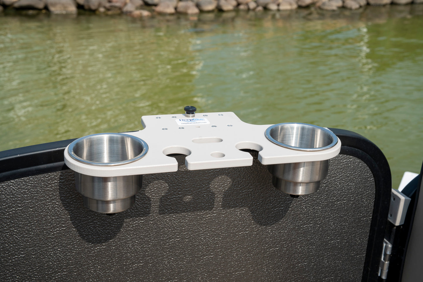 Pontoon Rail - Double Cup and Wine Glass Holder