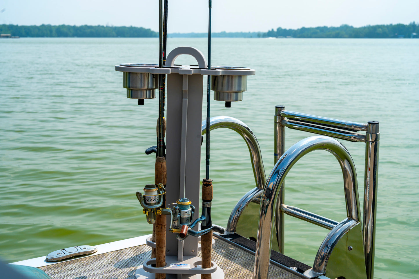 4 Place Fishing Rod Caddy - 4 Rod Holder with Cup Holders