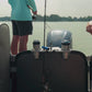 Pontoon Rail Double Rod and Cup Holder with Tool Organizer – No-Tool Install | USA Made